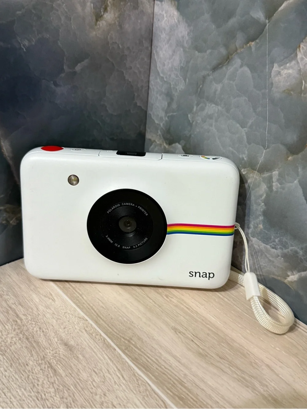Polaroid Snap Instant Camera - White with Rainbow Accent